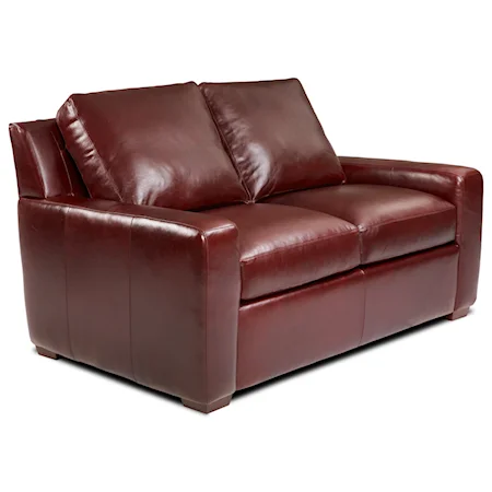 Contemporary Loveseat with Track Arms